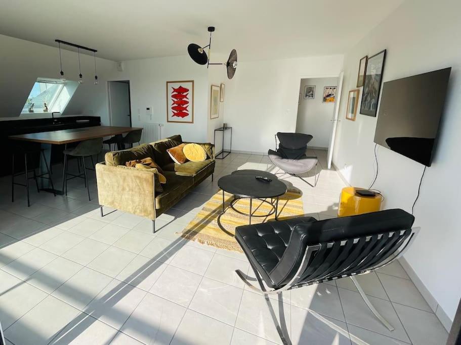 Appartement Lumineux Et Spacieux, Terrasse Et Parking Prive Concarneau Buitenkant foto
